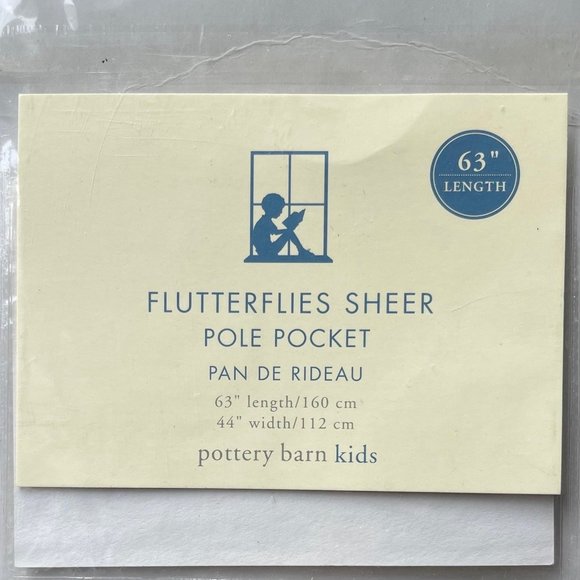 Pottery Barn Kids Flutterflies Pole Pocket Sheer - Picture 8 of 9